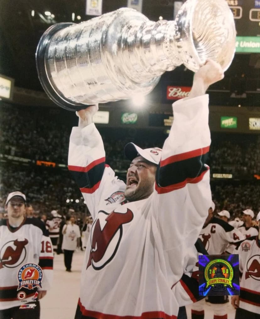 Jeff Friesen with the 2003 Stanley Cup